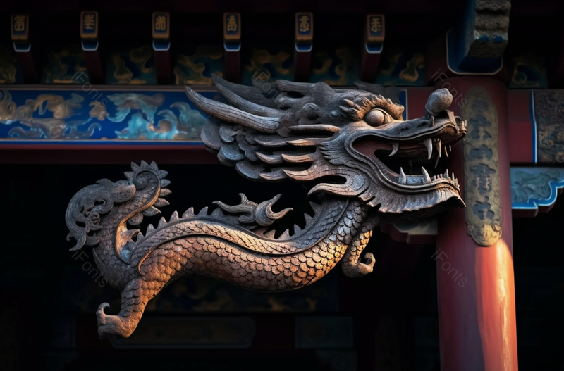 太原晋祠木构古建筑龙形雕刻摄影图,高清,摄影图,摄影图片,图片大全,摄影图免费下载